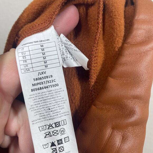 Calzedonia Womens Medium Thermal Faux Leather Leggings Brown Pull On - Picture 10 of 11